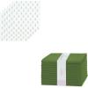 PurpleEssences Christmas Tree Napkins Set of 6 & Cloth Napkins Set of 12-18 x 18 Inch – Sage Green