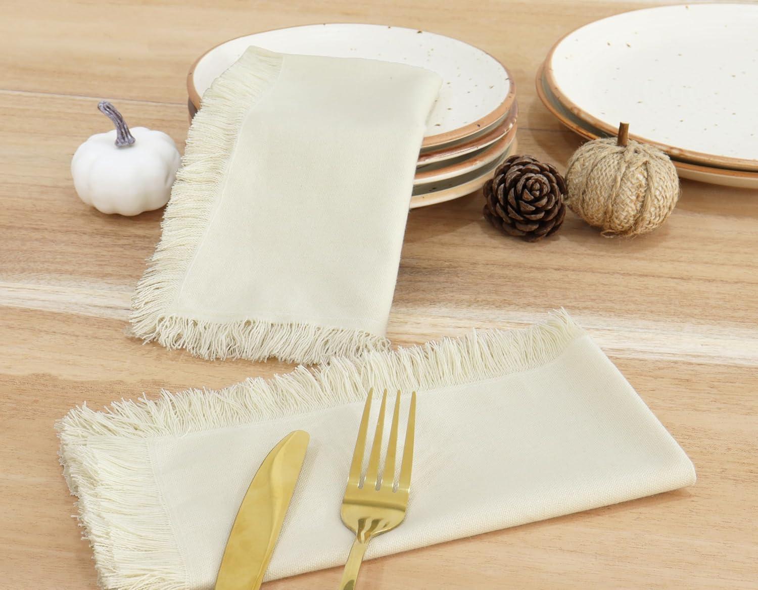 image:imagePurpleEssences 2 Pack Boho Fringe Throw Pillow Covers 20 x 20 Iamp Fringes Cloth Napkins Set of 618 x 18 Inch Cotton Royal Linen