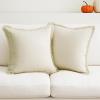 PurpleEssences 2 Pack Boho Fringe Throw Pillow Covers -20 x 20 I& Fringes Cloth Napkins Set of 6-18 x 18 Inch – Cotton – Royal Linen