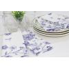 PurpleEssences Blue Floral Kitchen Towels 16×26 Inch Set of 2 and Cloth Napkins 18×18 Inch Set of 4, 100% Cotton – French Flower Garden