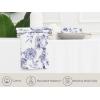 PurpleEssences Blue Floral Kitchen Towels 16×26 Inch Set of 2 and Cloth Napkins 18×18 Inch Set of 4, 100% Cotton – French Flower Garden