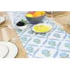 PurpleEssences Blue Floral Table Runner 14×72 Inch Pack of 1, Throw Pillow Covers 18×18 Inch (Set of 2) , 100% Cotton – Chintz Jacobean