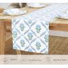 PurpleEssences Blue Floral Table Runner 14×72 Inch Pack of 1, Throw Pillow Covers 18×18 Inch (Set of 2) , 100% Cotton – Chintz Jacobean