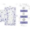 PurpleEssences Blue Floral Throw Pillow Covers 18×18 Inch and Kitchen Towels 16×26 Inch Set of 2, 100% Cotton – French Flower Garden