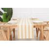 PurpleEssences Double Stripe Ribbed Woven Table Runner 14×90 Inch Pack of 1 & Solid Cloth Napkins – Set of 12 -18 x 18 Inch – Biscuit /White