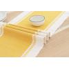 PurpleEssences Table Runner – Wide with Dobby Stripe, Ribbed Weave & Double Knot Fringes, 14×90 Inch & Stripe Ribbed Placemats with Fringes Set of 4, 13×19 Inch, 100% Cotton Golden Yellow and H.White