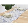 PurpleEssences Vintage Floral Table Runner (14 x 72 Inch Set of 1), Throw Pillow Cover (18 x 18 Inch Set of 2) – 100% Cotton – Blue/Cream