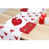 PurpleEssences Valentines Day Table Runner Love Heart Table Decor 13 X 72 Inch and Set of 12 Cloth Dinner Napkins 18×18 Inches – 100% Cotton – Red – Red Heart