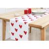 PurpleEssences Valentines Day Table Runner Love Heart Table Decor 13 X 72 Inch and Set of 12 Cloth Dinner Napkins 18×18 Inches – 100% Cotton – Red – Red Heart