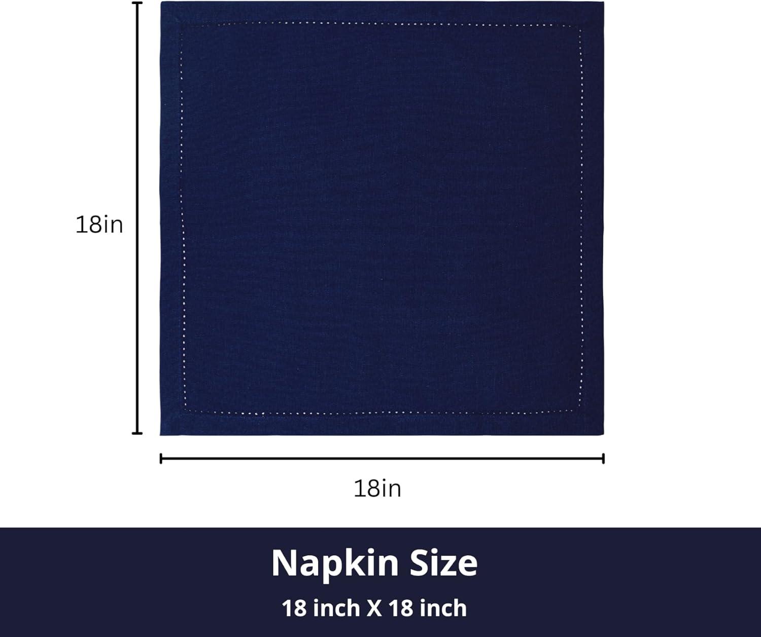 image:imagePurpleEssences Set of 6 Hemstitch Cloth Dinner Napkins 100 Cotton Soft Durable Washable Ideal for Wedding Spring Easter Summer Perfect Everyday Use Table Linen 18x18 Apple GreenNavy Blue