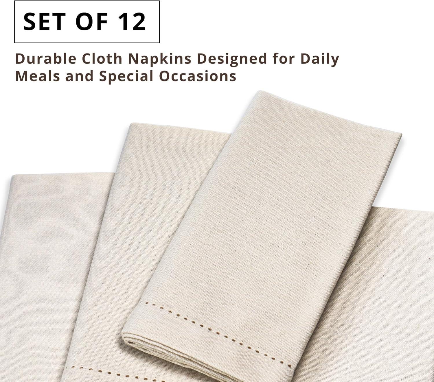image:imagePurpleEssences Set of 6 Hemstitch Cloth Dinner Napkins 100 Cotton Soft Durable Washable Ideal for Wedding Spring Easter Summer Perfect Everyday Use Table Linen 18x18 Apple GreenRoyal Linen