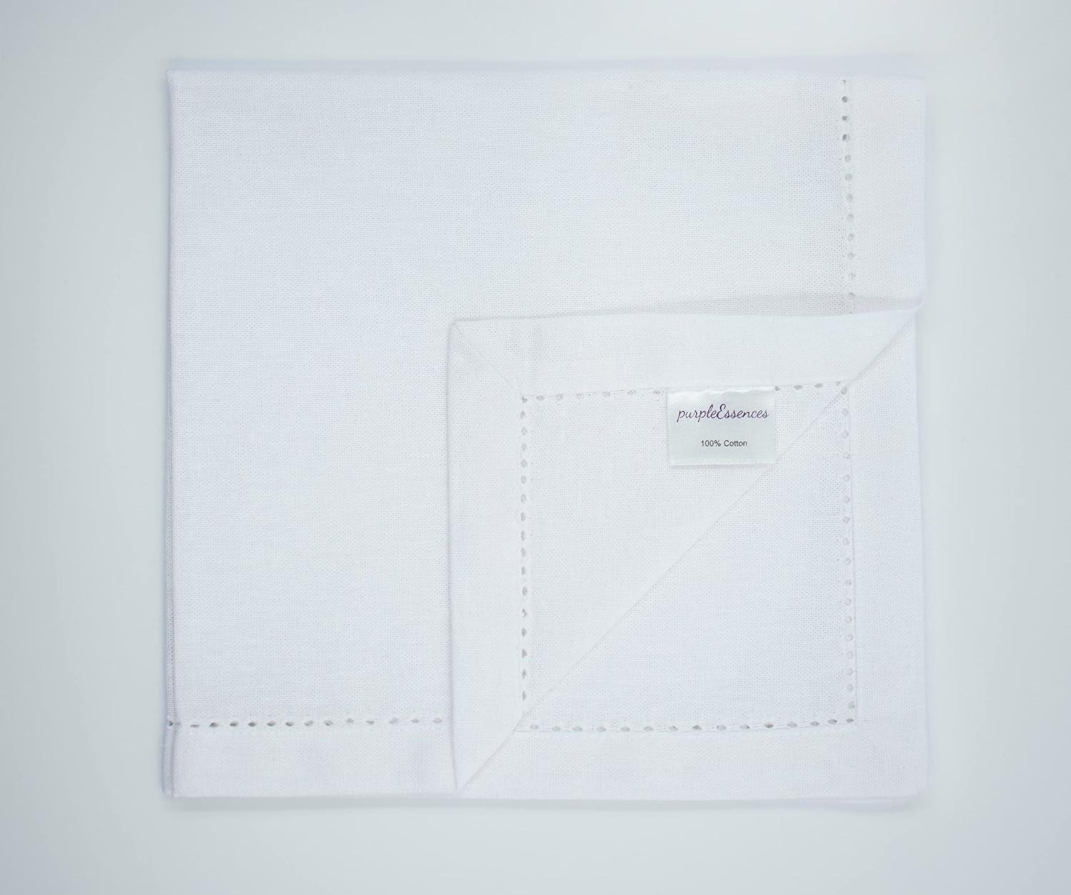 image:imagePurpleEssences Set of 6 Hemstitch Cloth Dinner Napkins 100 Cotton Soft Durable Washable Ideal for Wedding Spring Easter Summer Perfect Everyday Use Table Linen 18x18 Apple GreenWhite