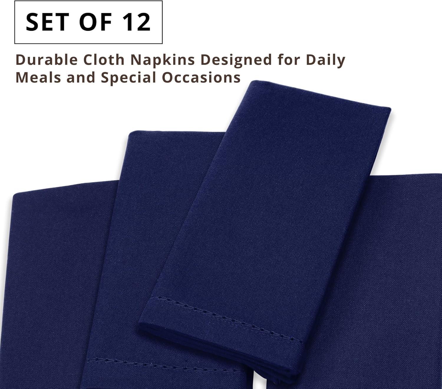 image:imagePurpleEssences Set of 6 Hemstitch Cloth Dinner Napkins 100 Cotton Soft Durable Washable Ideal for Wedding Spring Easter Summer Perfect Everyday Use Table Linen 18x18 Apple GreenNavy Blue