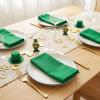 PurpleEssences Set of 6 Hemstitch Cloth Dinner Napkins 100% Cotton – Soft Durable Washable – Ideal for Wedding Spring Easter Summer – Perfect Everyday Use Table Linen 18×18 – Apple Green(St Patricks Green)