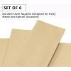 PurpleEssences Set of 6 Hemstitch Cloth Dinner Napkins 100% Cotton – Soft Durable Washable – Ideal for Wedding Spring Easter Summer – Perfect Everyday Use Table Linen 18×18 – Apple Green(Beige)