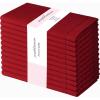 PurpleEssences Set of 6 Hemstitch Cloth Dinner Napkins 100% Cotton – Soft Durable Washable – Ideal for Wedding Spring Easter Summer – Perfect Everyday Use Table Linen 18×18 – Apple Green(Red)