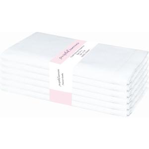 PurpleEssences Set of 6 Hemstitch Cloth Dinner Napkins 100% Cotton – Soft Durable Washable – Ideal for Wedding Spring Easter Summer – Perfect Everyday Use Table Linen 18×18 – Apple Green(White)