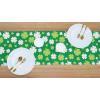 PurpleEssences St Patricks Day Table Runner Multi Green Shamrocks 13 X 72 Inch and Set of 12 Hemstitch Cloth Dinner Napkins 18×18 Inches – 100% Cotton – Apple Green