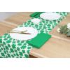 PurpleEssences St Patricks Day Table Runner Shamrocks Clover 13 X 72 Inch and Set of 12 Hemstitch Cloth Dinner Napkins 18×18 Inches – 100% Cotton – White