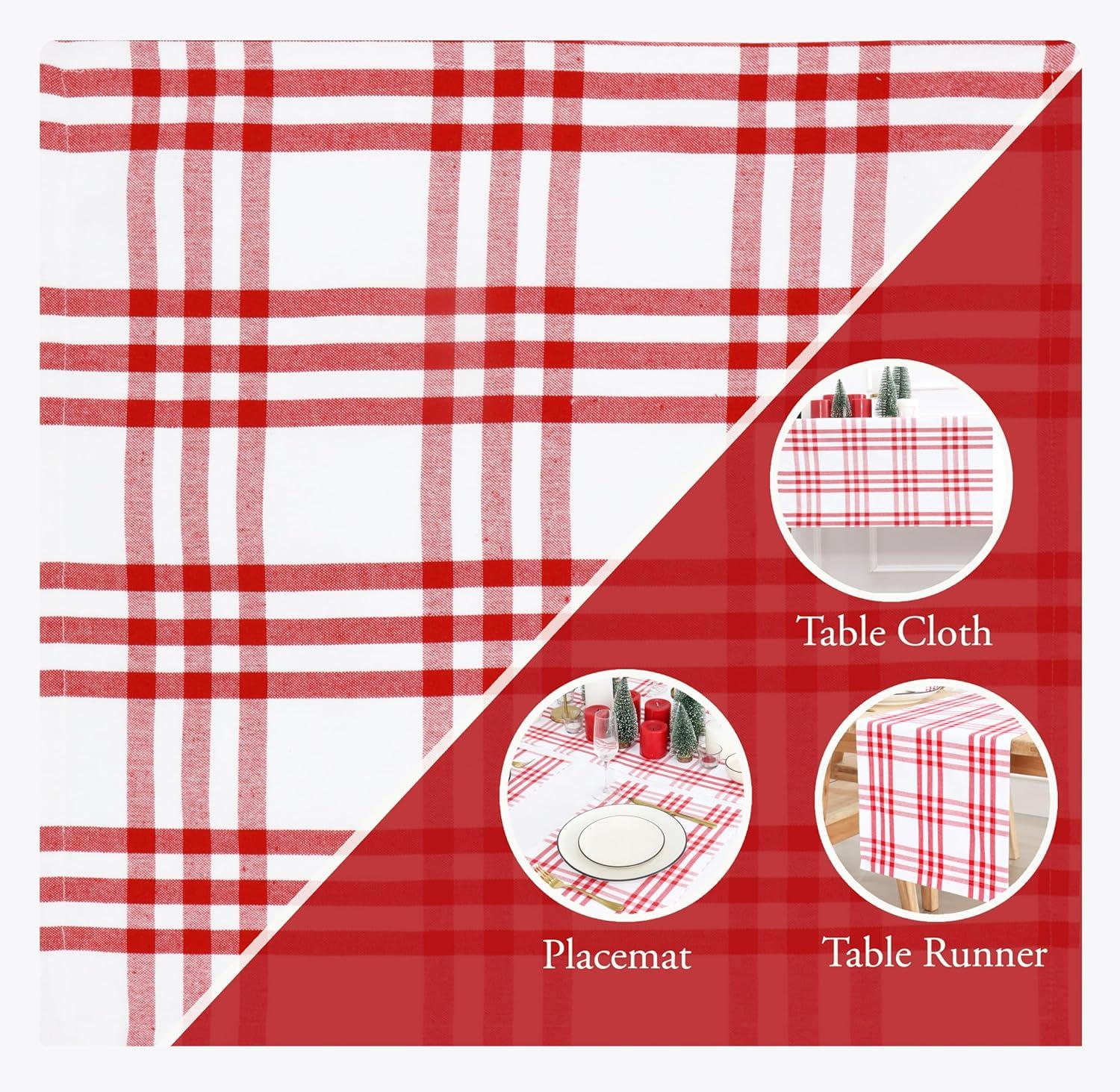 image:imagePurpleEssences Buffalo Plaid Cloth Napkins Mitered Corners Spring Easter Summer Gingham Check Dinner Napkin Set of 12100 Cotton 18x18 Inch Reusable Washable Blue and WhiteHomestead Plaid RedWhite