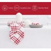 PurpleEssences Buffalo Plaid Cloth Napkins – Mitered Corners – Spring Easter Summer – Gingham Check Dinner Napkin – Set of 12-100% Cotton – 18×18 Inch – Reusable Washable – Blue and White(Homestead Plaid Red/White)