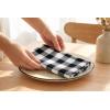 PurpleEssences Buffalo Plaid Cloth Napkins – Mitered Corners – Spring Easter Summer – Gingham Check Dinner Napkin – Set of 12-100% Cotton – 18×18 Inch – Reusable Washable – Blue and White(Black White)