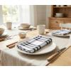 PurpleEssences Buffalo Plaid Cloth Napkins – Mitered Corners – Spring Easter Summer – Gingham Check Dinner Napkin – Set of 12-100% Cotton – 18×18 Inch – Reusable Washable – Blue and White(Homestead Plaid Black/White)