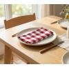 PurpleEssences Buffalo Plaid Cloth Napkins – Mitered Corners – Spring Easter Summer – Gingham Check Dinner Napkin – Set of 12-100% Cotton – 18×18 Inch – Reusable Washable – Blue and White(Red White)