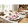 PurpleEssences Buffalo Plaid Cloth Napkins – Mitered Corners – Spring Easter Summer – Gingham Check Dinner Napkin – Set of 12-100% Cotton – 18×18 Inch – Reusable Washable – Blue and White(Homestead Plaid Red/White)
