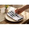 PurpleEssences Buffalo Plaid Cloth Napkins – Mitered Corners – Spring Easter Summer – Gingham Check Dinner Napkin – Set of 12-100% Cotton – 18×18 Inch – Reusable Washable – Blue and White(Homestead Plaid Black/White)