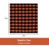 PurpleEssences Buffalo Plaid Cloth Napkins – Mitered Corners – Spring Easter Summer – Gingham Check Dinner Napkin – Set of 12-100% Cotton – 18×18 Inch – Reusable Washable – Blue and White(Orange Black)