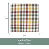 PurpleEssences Buffalo Plaid Cloth Napkins – Mitered Corners – Spring Easter Summer – Gingham Check Dinner Napkin – Set of 12-100% Cotton – 18×18 Inch – Reusable Washable – Blue and White(Harvest)