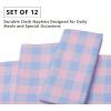 PurpleEssences Buffalo Plaid Cloth Napkins – Mitered Corners – Spring Easter Summer – Gingham Check Dinner Napkin – Set of 12-100% Cotton – 18×18 Inch – Reusable Washable – Blue and White(Light Blue Blush Pink)