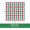 PurpleEssences Buffalo Plaid Cloth Napkins – Mitered Corners – Spring Easter Summer – Gingham Check Dinner Napkin – Set of 12-100% Cotton – 18×18 Inch – Reusable Washable – Blue and White(Red Green White)