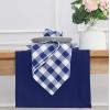 PurpleEssences Buffalo Plaid Cloth Napkins – Mitered Corners – Spring Easter Summer – Gingham Check Dinner Napkin – Set of 12-100% Cotton – 18×18 Inch – Reusable Washable – Blue and White(Blue White)