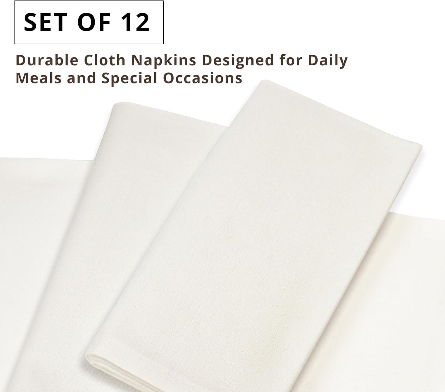 image:imagePurpleEssences Set of 12 Cloth Dinner Napkins 100 Cotton 18x18 Inch Soft Durable Washable Ideal for Farmhouse Party Spring Easter Summer Perfect Everyday Use Table Linen LavenderCream