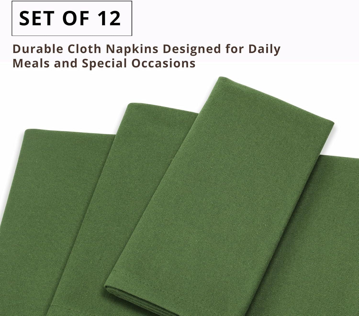 image:imagePurpleEssences Set of 12 Cloth Dinner Napkins 100 Cotton 18x18 Inch Soft Durable Washable Ideal for Farmhouse Party Spring Easter Summer Perfect Everyday Use Table Linen LavenderSage Green