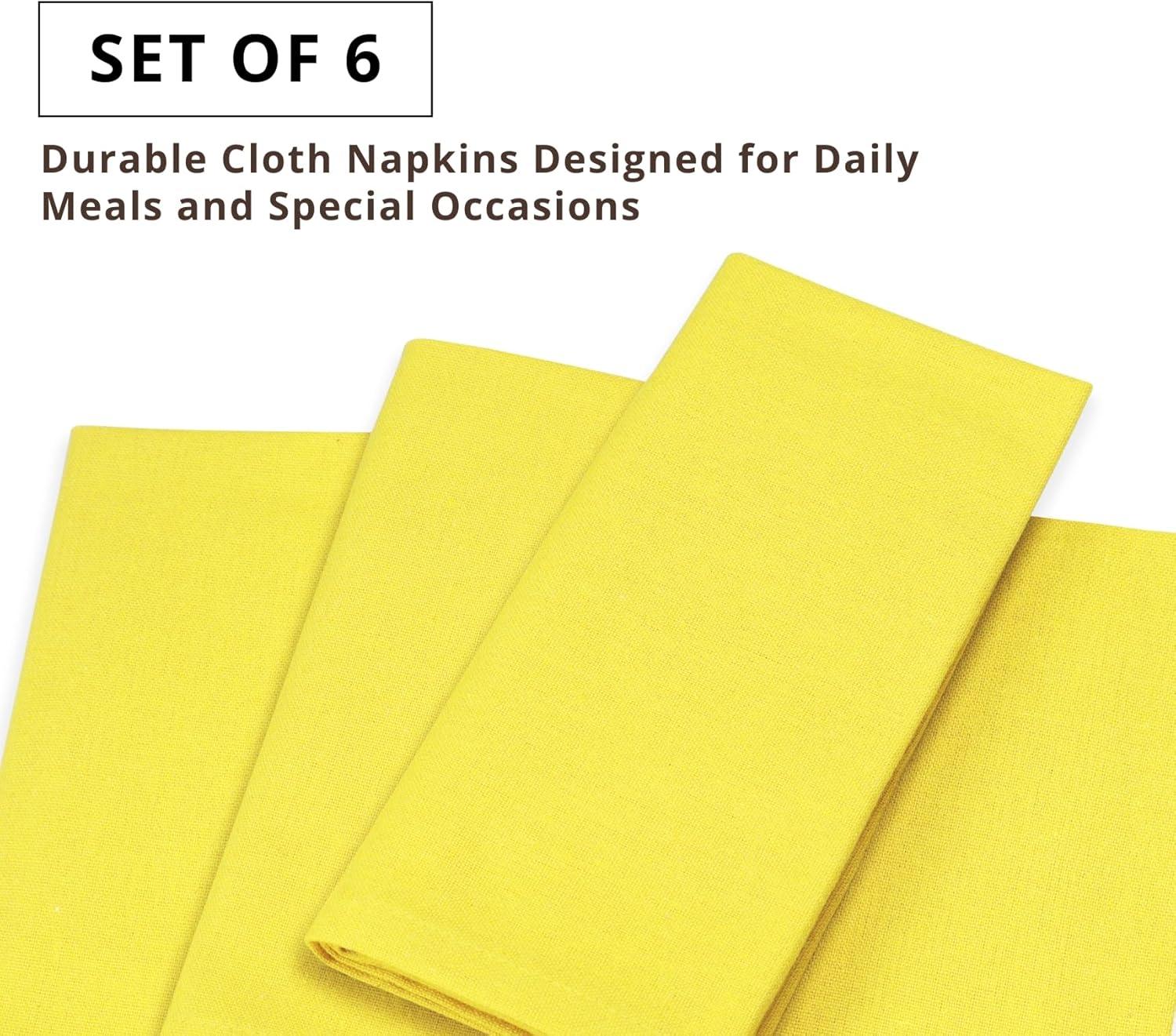 image:imagePurpleEssences Set of 12 Cloth Dinner Napkins 100 Cotton 18x18 Inch Soft Durable Washable Ideal for Farmhouse Party Spring Easter Summer Perfect Everyday Use Table Linen LavenderYellow