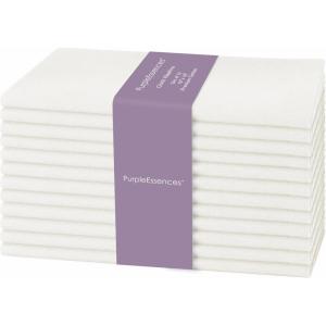 PurpleEssences Set of 12 Cloth Dinner Napkins 100% Cotton 18×18 Inch – Soft Durable Washable – Ideal for Farmhouse Party Spring Easter Summer – Perfect Everyday Use Table Linen – Lavender(Cream)
