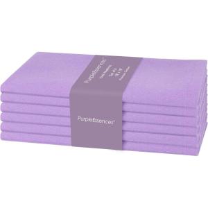 PurpleEssences Set of 12 Cloth Dinner Napkins 100% Cotton 18×18 Inch – Soft Durable Washable – Ideal for Farmhouse Party Spring Easter Summer – Perfect Everyday Use Table Linen – Lavender(Lavender)