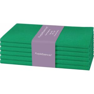 PurpleEssences Set of 12 Cloth Dinner Napkins 100% Cotton 18×18 Inch – Soft Durable Washable – Ideal for Farmhouse Party Spring Easter Summer – Perfect Everyday Use Table Linen – Lavender(St Patricks Green)
