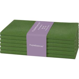 PurpleEssences Set of 12 Cloth Dinner Napkins 100% Cotton 18×18 Inch – Soft Durable Washable – Ideal for Farmhouse Party Spring Easter Summer – Perfect Everyday Use Table Linen – Lavender(Sage Green)
