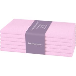 PurpleEssences Set of 12 Cloth Dinner Napkins 100% Cotton 18×18 Inch – Soft Durable Washable – Ideal for Farmhouse Party Spring Easter Summer – Perfect Everyday Use Table Linen – Lavender(Blush Pink)