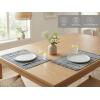 PurpleEssences Chambray Placemats with Fringes – 100% Cotton, Set of 4, 13×19 Inch, Thick Durable Table Mats for Dining, Kitchen, or Casual Farmhouse Tabletop Décor – Olive Green(Dark Gray and H.white)