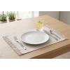 PurpleEssences Chambray Placemats with Fringes – 100% Cotton, Set of 4, 13×19 Inch, Thick Durable Table Mats for Dining, Kitchen, or Casual Farmhouse Tabletop Décor – Olive Green(Royal Linen and H.white)