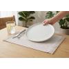 PurpleEssences Chambray Placemats with Fringes – 100% Cotton, Set of 4, 13×19 Inch, Thick Durable Table Mats for Dining, Kitchen, or Casual Farmhouse Tabletop Décor – Olive Green(Royal Linen and H.white)