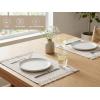 PurpleEssences Chambray Placemats with Fringes – 100% Cotton, Set of 4, 13×19 Inch, Thick Durable Table Mats for Dining, Kitchen, or Casual Farmhouse Tabletop Décor – Olive Green(Royal Linen and H.white)
