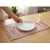 PurpleEssences Chambray Placemats with Fringes – 100% Cotton, Set of 4, 13×19 Inch, Thick Durable Table Mats for Dining, Kitchen, or Casual Farmhouse Tabletop Décor – Olive Green(Rust and H.white)