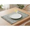PurpleEssences Chambray Placemats with Fringes – 100% Cotton, Set of 4, 13×19 Inch, Thick Durable Table Mats for Dining, Kitchen, or Casual Farmhouse Tabletop Décor – Olive Green(Olive Green)