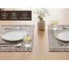 PurpleEssences Chambray Placemats with Fringes – 100% Cotton, Set of 4, 13×19 Inch, Thick Durable Table Mats for Dining, Kitchen, or Casual Farmhouse Tabletop Décor – Olive Green(Nut Brown and H.white)